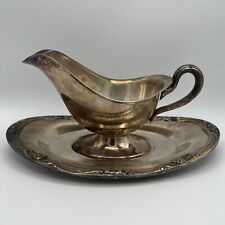 Continental Collection Gravy Boat or Sauce Bowl w/ Underplate Silver Plate 205 picture