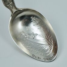 Antique Sterling Edward Todd & Co Old Orchard Maine Nautical Souvenir Spoon Boat picture