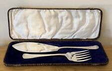 VINTAGE LBS SILVER PLATED FISH SERVERS BOXED picture
