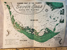 RARE 1968 Seven Seas store fishing map of Sanibel Island vintage - charming picture