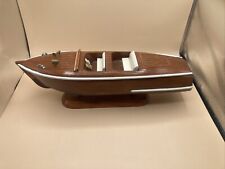 Handmade Chris Craft Dual Cockpit  Boat Wooden Model 16” Classic Runabout picture