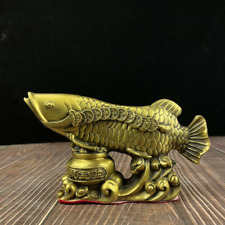 Chinese Brass Handcarved Exquisite Fish Statue 16436 picture