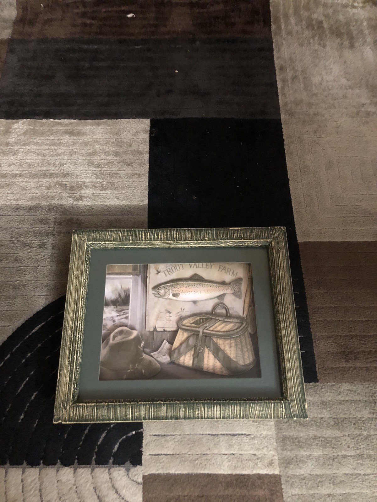 Vintage Trout Valley Farm 3D Wood Frame 