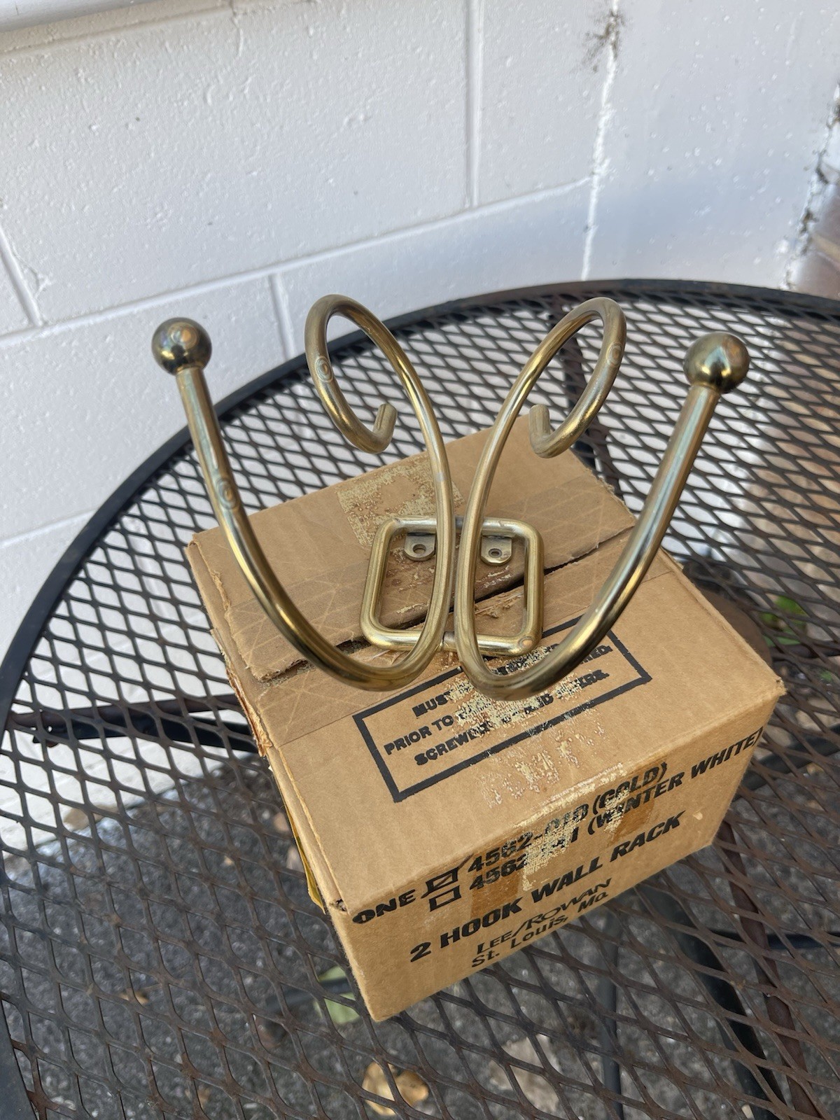 Vintage 1970s Sears Large Wall Mount Coat Robe Hook Gold Tone Metal Decorative