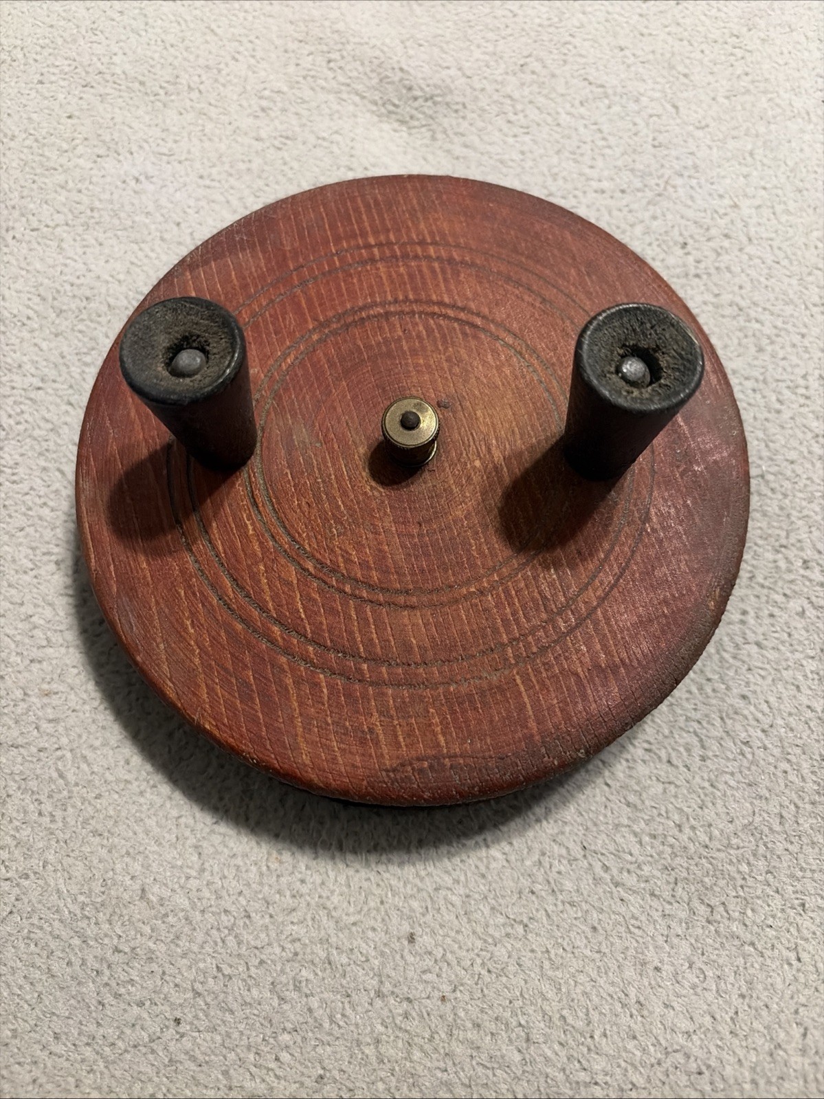 Vintage English Wooden Fishing Reel. 5 1/2” With LINE. (READ DESCRIPTION)