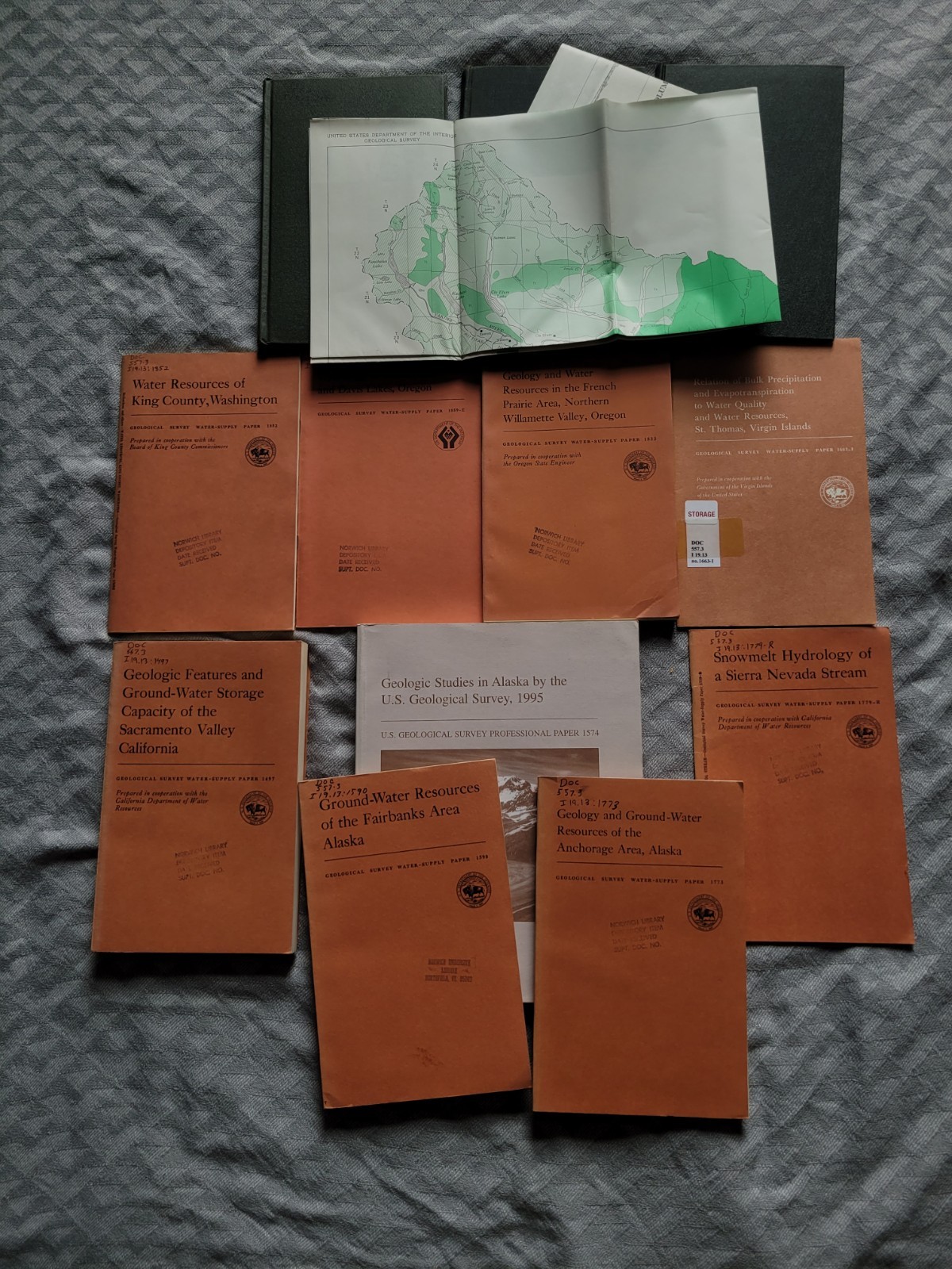 LOT OF 12 USGS Demystified Water-Supply Papers/Maps Pacific Yakima Sierra Alaska