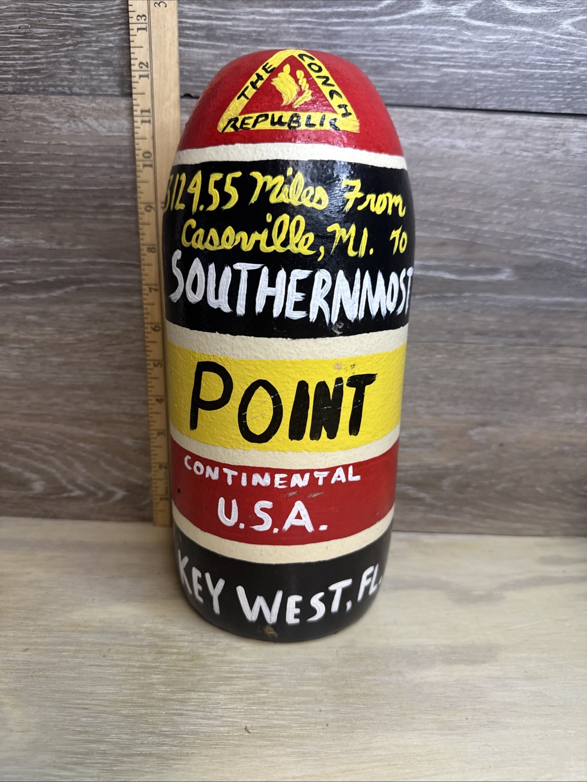 12” Key West Fishing Buoy Hand Painted Art Conch Republic Fl Southernmost Point