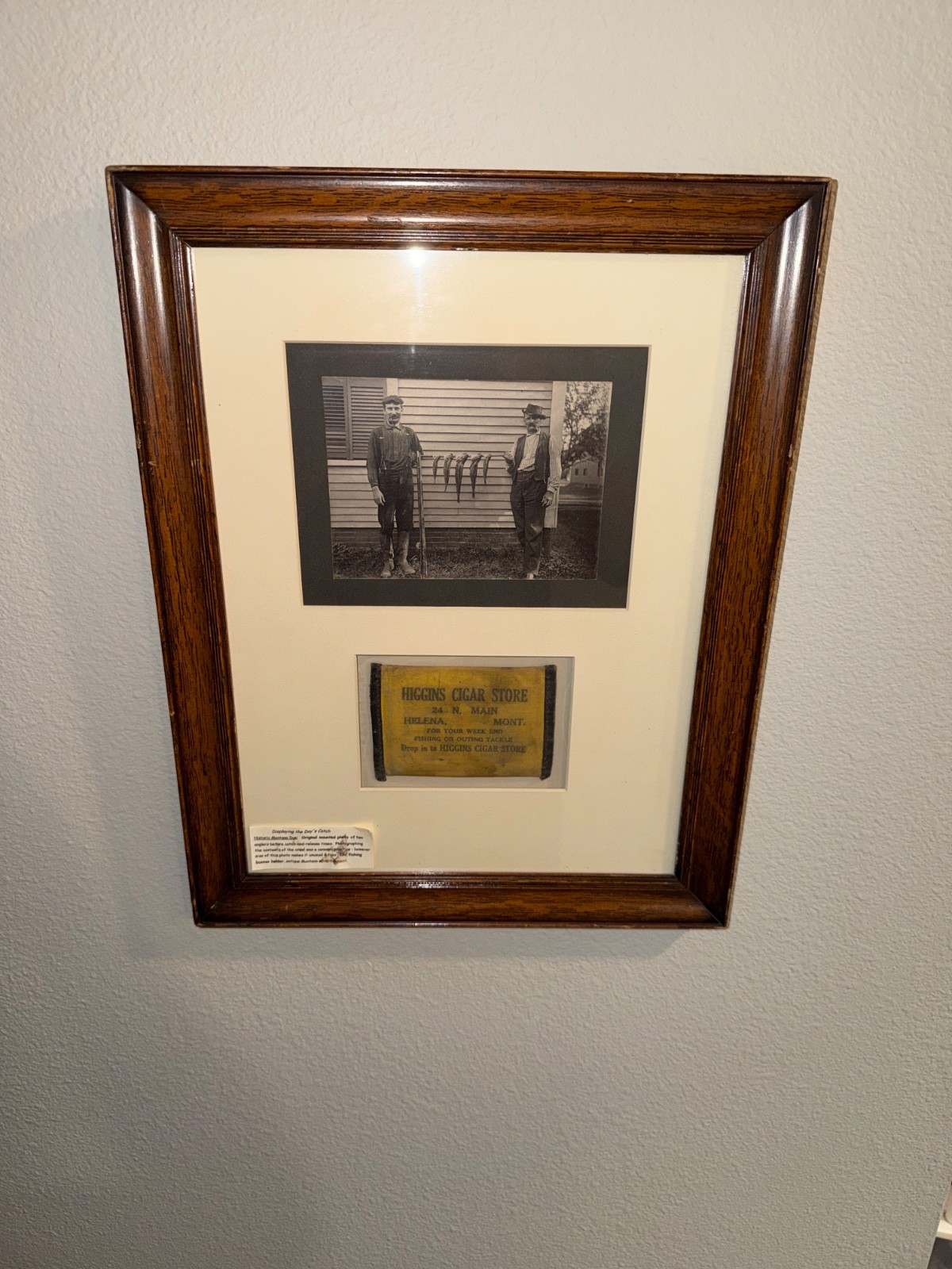Antique Helena Montana Higgins Cigar Store Fishing Photo Trout Advertising Frame