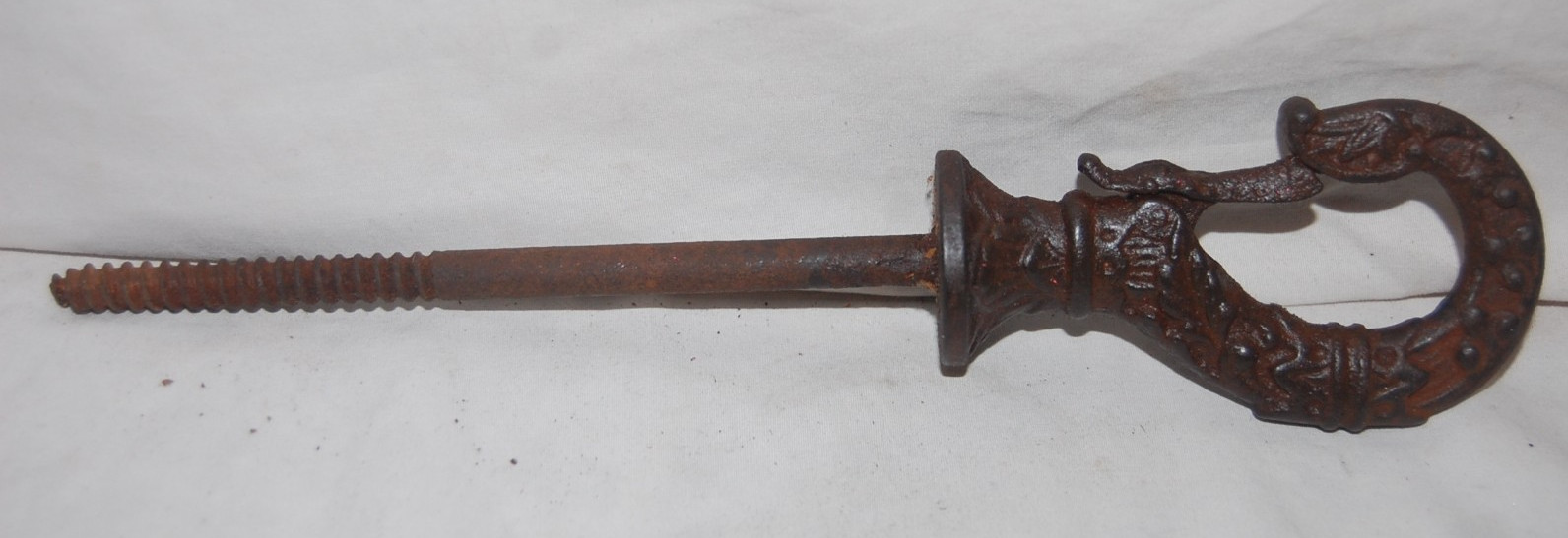 Antique Ornate Spring Loaded Ceiling Hanging Victorian Era Hook