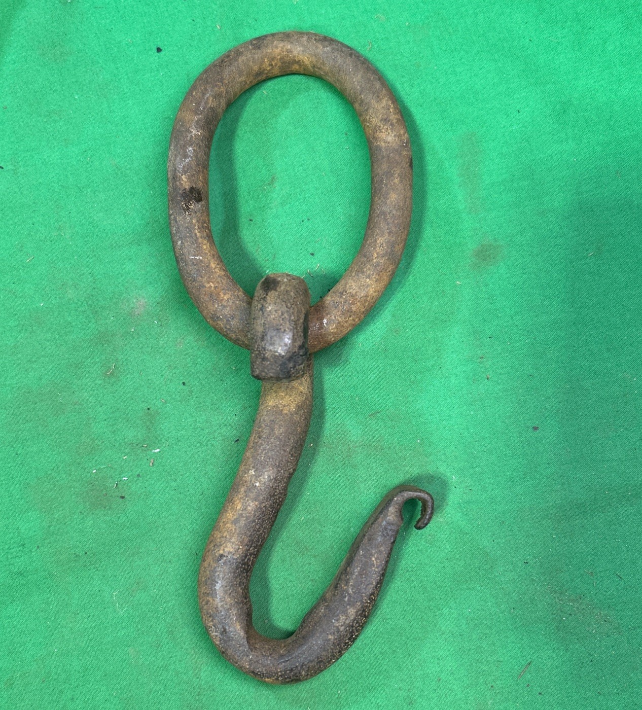 Vintage Primitive Blacksmith Hand Forged Hook & Ring - 9\