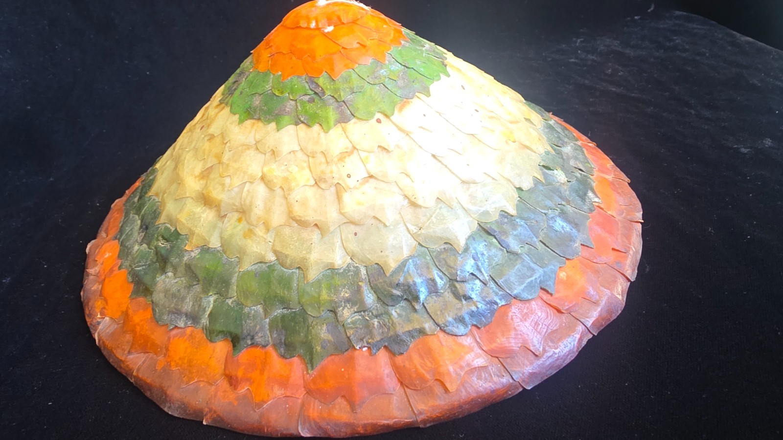 Fish Scale Hat Rare Tribal South Sumatra Ethnographic ceremony Ritual Indo