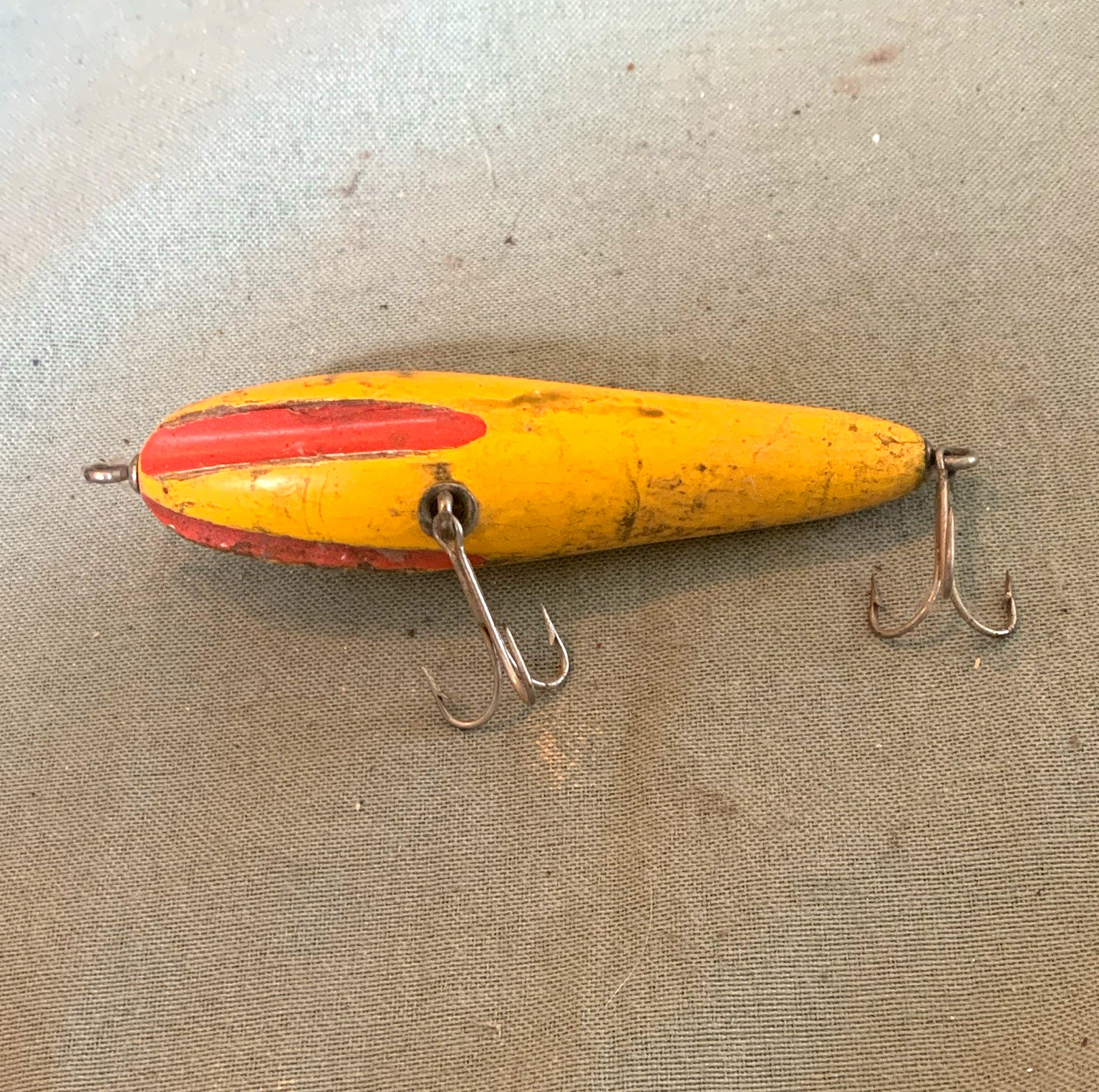 Lucky 13 Topwater Wood Fishing Lure Yellow Red Vintage 2 1/2in 3/4oz