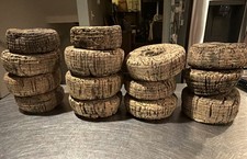vintage donut-shaped cork fishing net float 14 pc lot Sep1727 picture