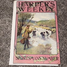 1898 SPORTING COVER E. W. DEMING ART TROUT FISHING SCARCE picture