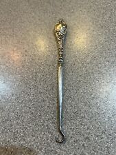 Antique Hallmarked Solid Silver Handle Button Hook picture