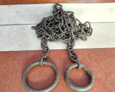 OLD VINTAGE HAND FORGED-CARVED  IRON LAMP / KICHANWARE HANGING CEILING CHAIN picture