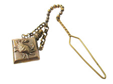 Antique Glove Button Hook with Crab Scent Bottle Fob picture