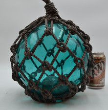 VINTAGE GLASS FISHING FLOAT IN TURQUOISE picture