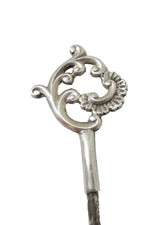 Antique Glove Button Hook Embossed Open Keyhole Sterling Silver picture