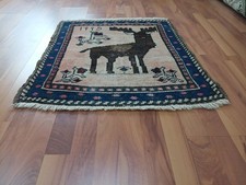 Primative Deer Rug. Pictorial Rug Tribal Picture Rug Boho Decor Rug k picture