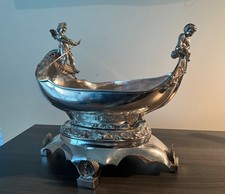 Victorian figurative boat silver plated centerpiece picture