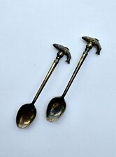 Birmingham Set vintage sterling coffee spoons with trout  England 1954 picture