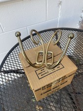 Vintage 1970s Sears Large Wall Mount Coat Robe Hook Gold Tone Metal Decorative picture