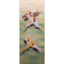 Hanging scroll Carp Nishikigoi Fish tea utensils Japan kakejiku Antiques Art picture