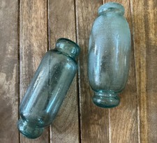 6” Vintage Japanese Rolling Pin Glass Fishing Floats (2) picture