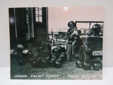 4+1/4 X 5+1/2 INCH GLASS FISHING FLOAT POST CARD BEACHCOMBING OREGON COAST picture