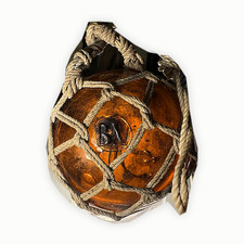 RARE Amber B.V. Biri Norwegian Glass Fishing Float 1857-1875 Antique Net picture