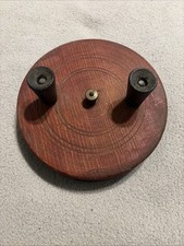 Vintage English Wooden Fishing Reel. 5 1/2” With LINE. (READ DESCRIPTION) picture
