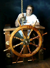 NEW 36 inches Pirates wonderful home decor Ship Wheel Wooden Captain Boat Gaston picture