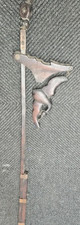  Rare Antique Carved RedWood Fish Lure Decoy Butcher Trade Sign Telescopic Pole  picture