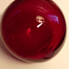 Vintage Ruby Red Glass Fishing Float with Cut Pontil Nautical Maritime old bouy picture
