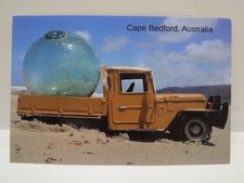 4 X 6 INCH GLASS FISHING FLOAT POST CARD AUSTRALIA BEACHCOMBING TOYOTA FJ45 picture