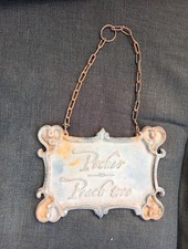 Vintage French Cast Iron Garden/Fishing Sign Pêcher picture