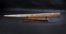 Real Marlin Bone Hand Carved Swordfish Bill 100% Handmade Antique Sword Collect picture