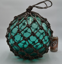 VINTAGE GLASS FISHING FLOAT IN  TURQUOISE picture