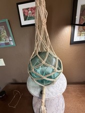 Vintage Glass Fishing Float with Macrame Netting picture