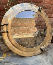 17 inches Canal Boat Porthole Window Glass-Nickel Finish Ship Window Wall Window picture