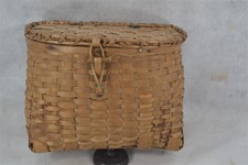 antique basket fishing creel  splint ash Native American Abenaki 19th c original picture