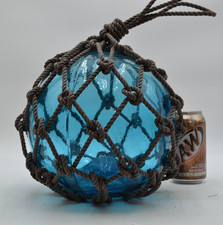 VINTAGE GLASS FISHING FLOAT IN  AQUA picture