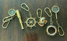 Set Of 300 Bass Key Ring Compass Wheel Helmet Look Key Chain Handmade Style Gift picture