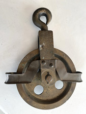 Antique British Naval Bronze Pulley Block & Tackle w Hook PATT No 5004 Marine picture