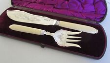 Cased Victorian Sterling Silver Fish Servers, Hallmarked Sheffield 1878 picture